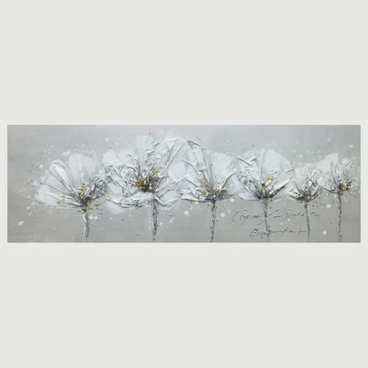 OIL PAINTING ART G3 - FLOWERS GREY 50X150