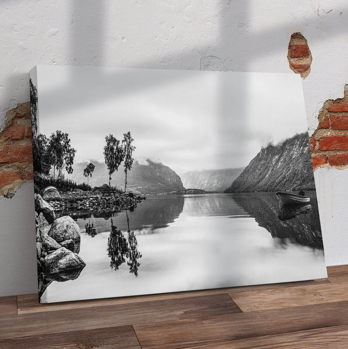 Foggy Lake Pre-Printed Canvas