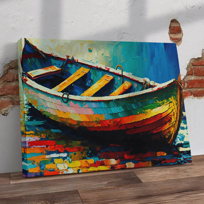 Water Colour Boat Pre-Printed Canvas